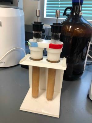 Flour samples after they have been measured
