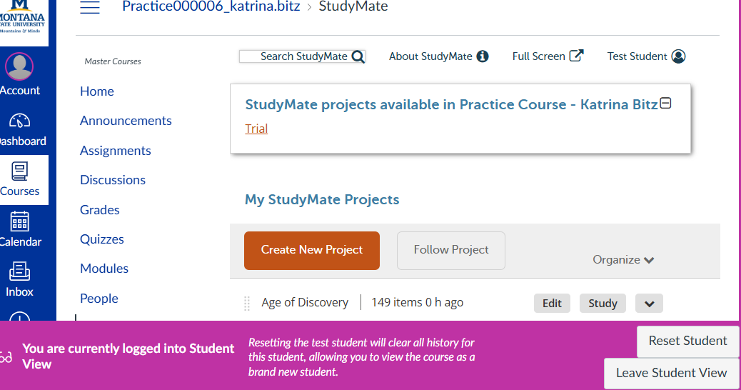 studymate student view