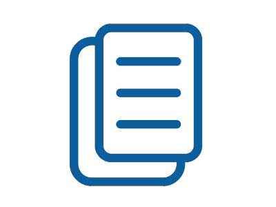 Icon of two stacked documents or pages, with horizontal lines indicating text