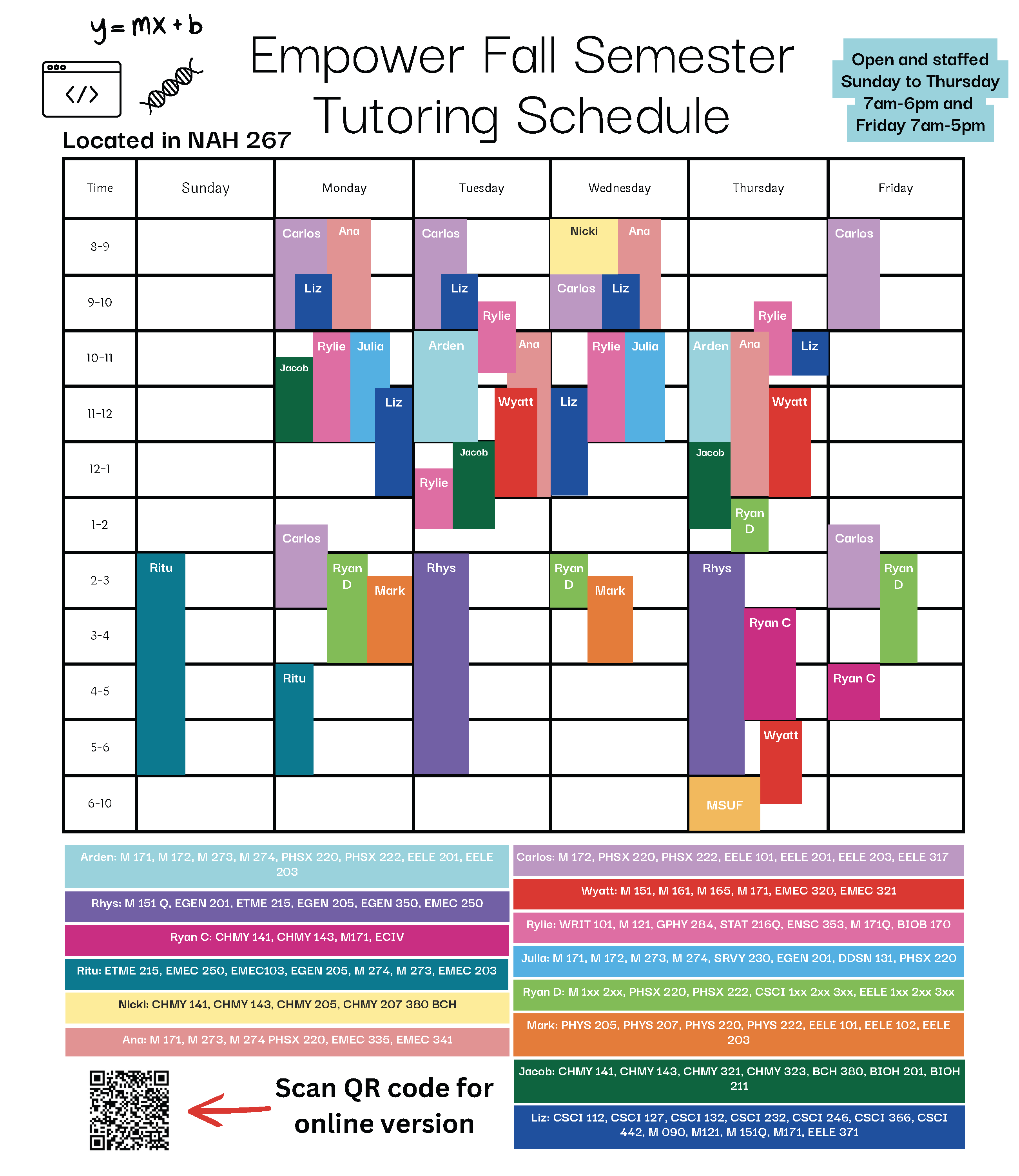 Empower Tutoring Schedule