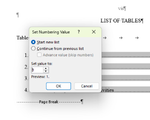 Image showing the correct numbered list options.