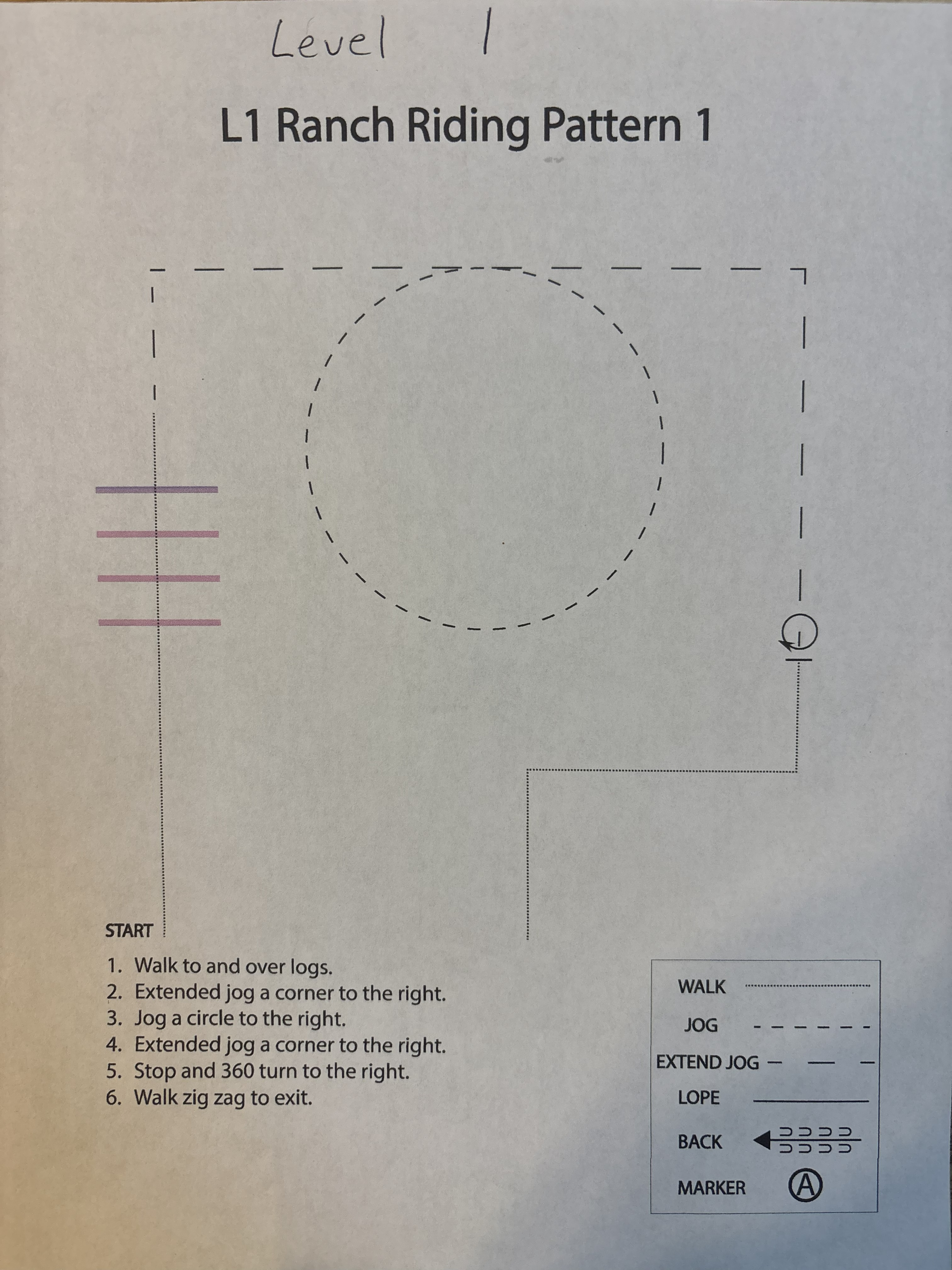 Level 1 Ranch Horse Pattern Level 1 Ranch Horse Pattern