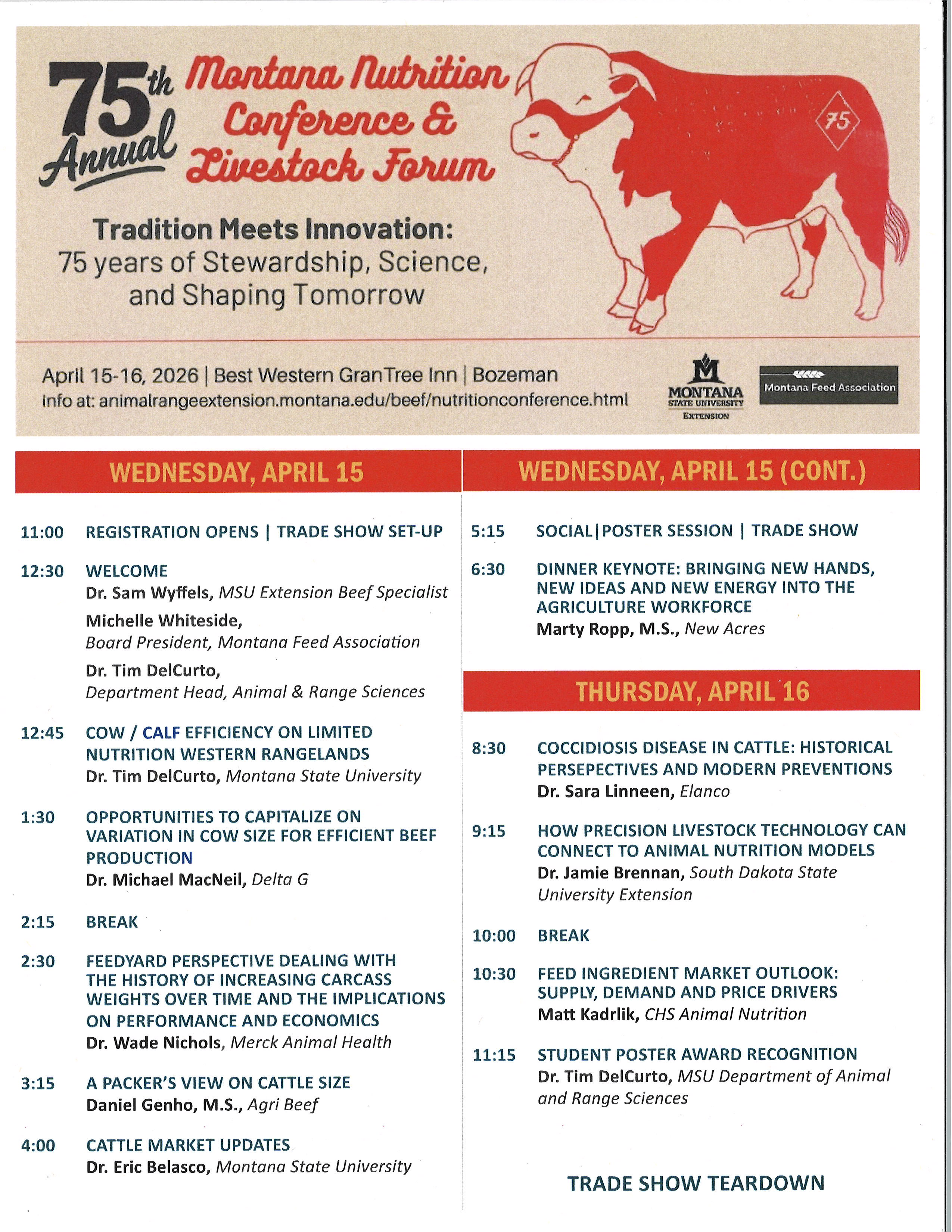 75th Annual MT Nutrition Conference Flyer 75th Annual MT Nutrition Conference Flyer