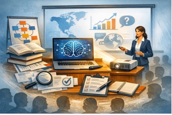 AI generated image of business lecture