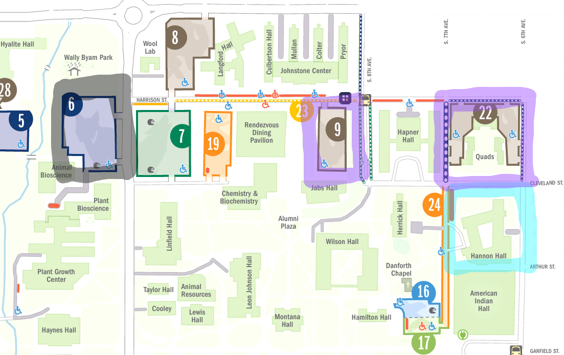 Map of Parking near Hannon Hall