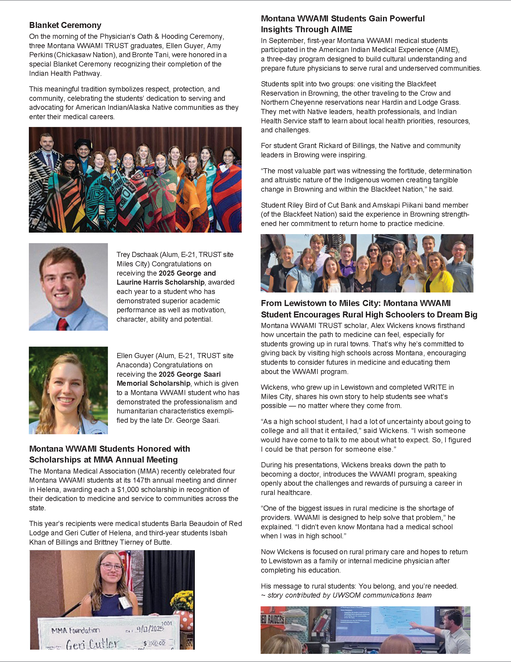 MT WWAMI Rural Newsletter 2025 Page 3 MT WWAMI Rural Newsletter 2025 Page 3